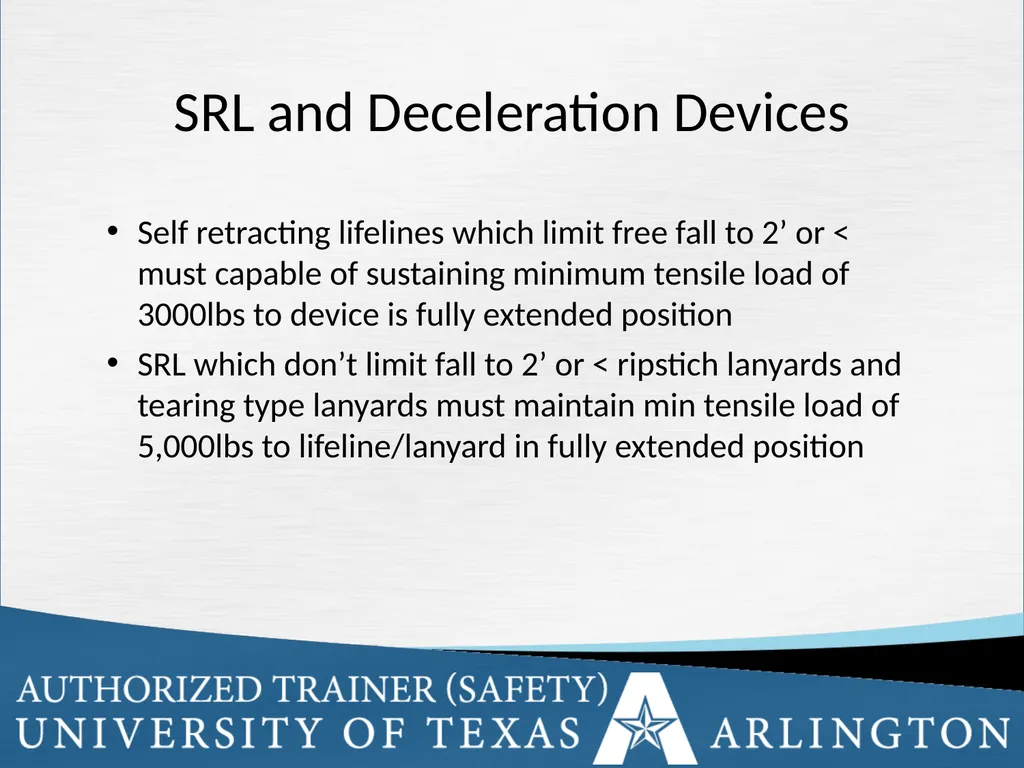 Fall Protection Safety Objectives The purpose of - slide 69 of 72