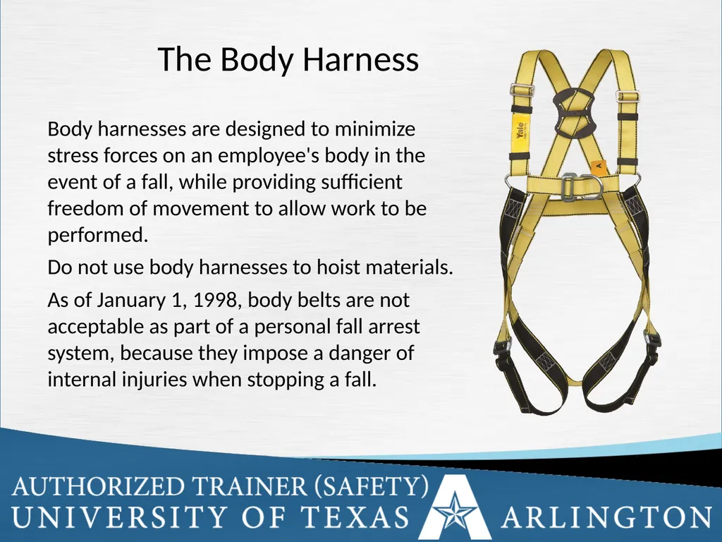 Fall Protection Safety Objectives The purpose of - slide 59 of 72