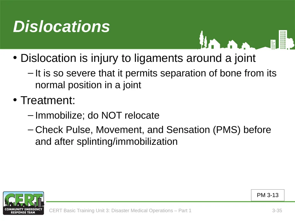 Unit 3: Disaster Medical Operations - Part 1 CERT - slide 36 of 51