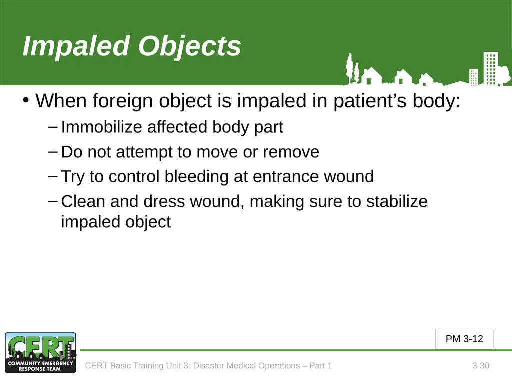 Unit 3: Disaster Medical Operations - Part 1 CERT - slide 31 of 51