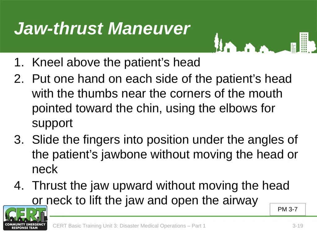 Unit 3: Disaster Medical Operations - Part 1 CERT - slide 20 of 51