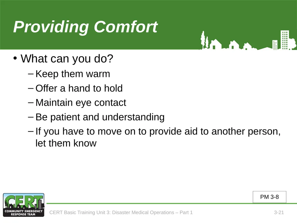 Unit 3: Disaster Medical Operations - Part 1 CERT - slide 22 of 51