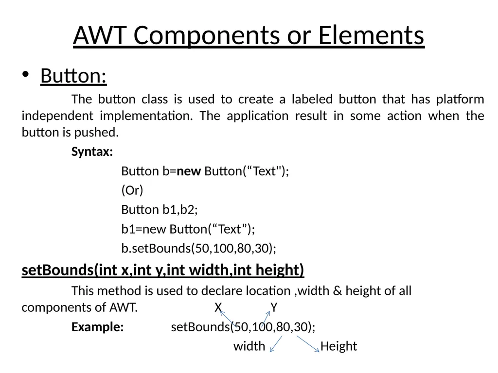 GUI Programing with Java Java Provides 2 - slide 8 of 31