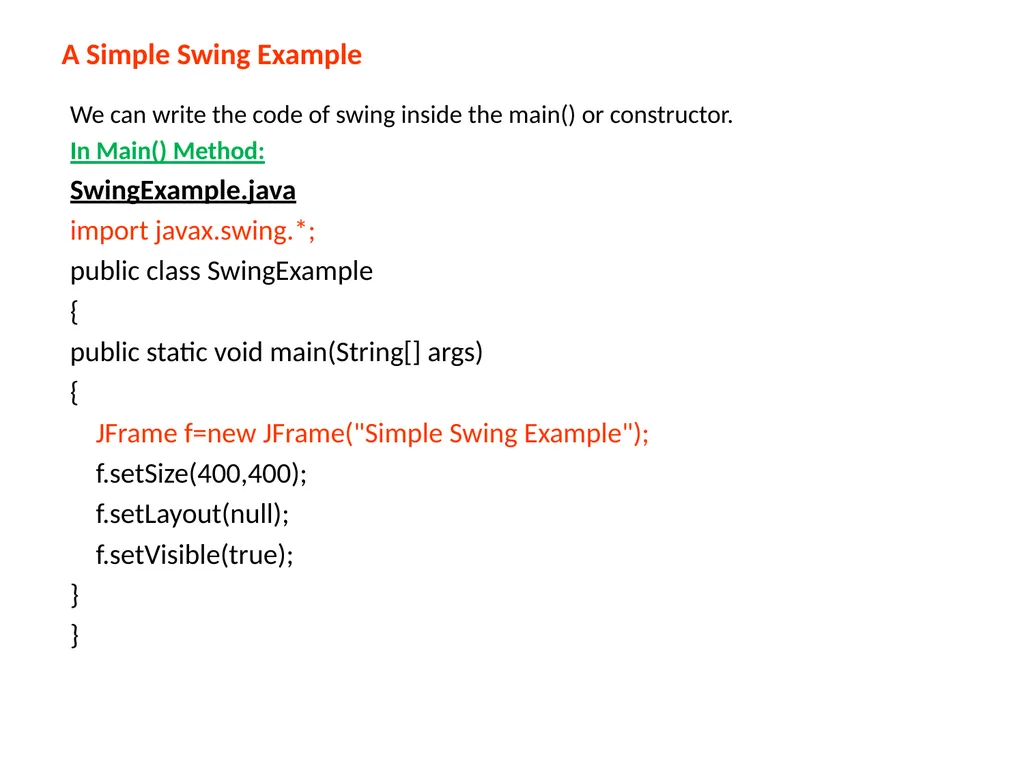 GUI Programing with Java Java Provides 2 - slide 21 of 31