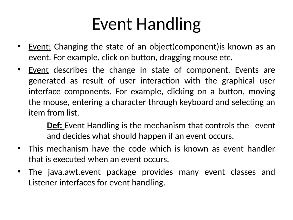 GUI Programing with Java Java Provides 2 - slide 13 of 31