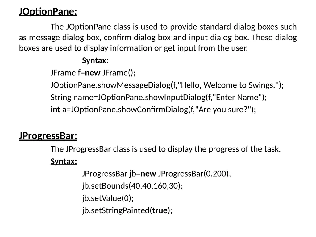 GUI Programing with Java Java Provides 2 - slide 29 of 31