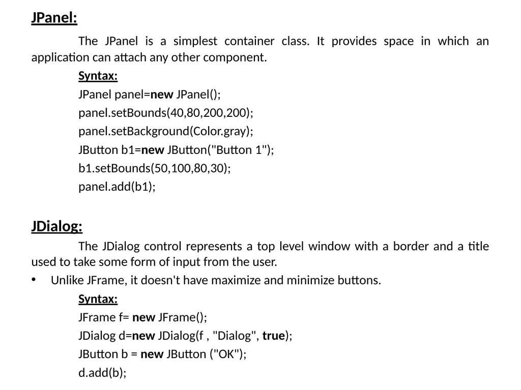 GUI Programing with Java Java Provides 2 - slide 30 of 31