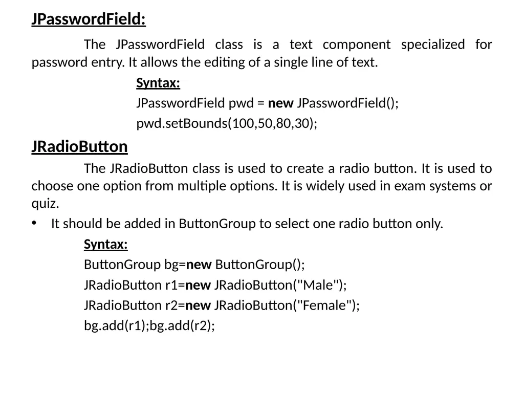 GUI Programing with Java Java Provides 2 - slide 27 of 31
