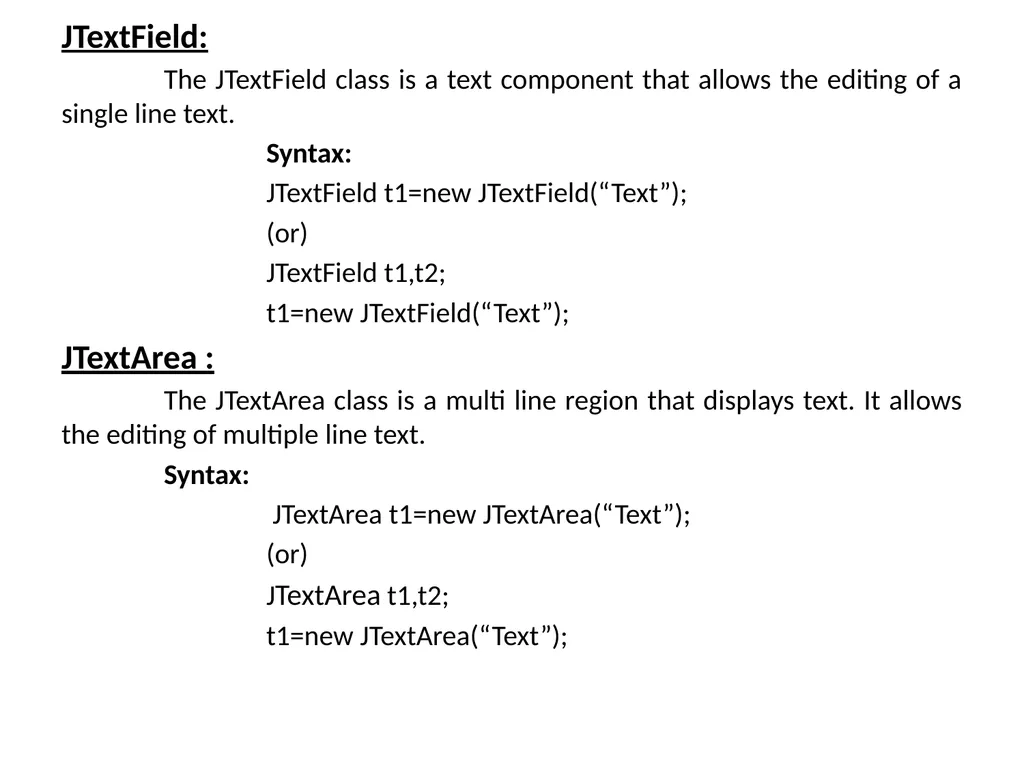 GUI Programing with Java Java Provides 2 - slide 25 of 31