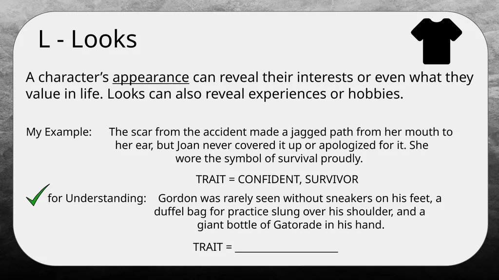 STEAL: A Strategy for Analyzing Characters What is - slide 9 of 9