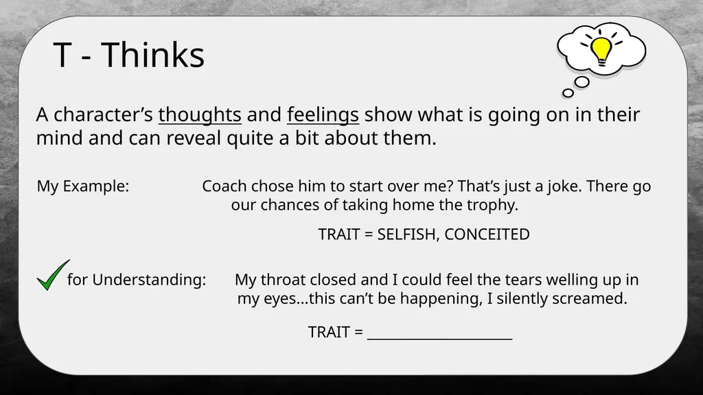 STEAL: A Strategy for Analyzing Characters What is - slide 6 of 9