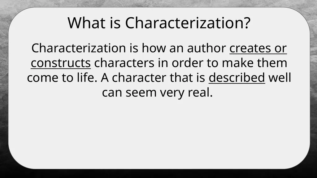 STEAL: A Strategy for Analyzing Characters What is - slide 2 of 9