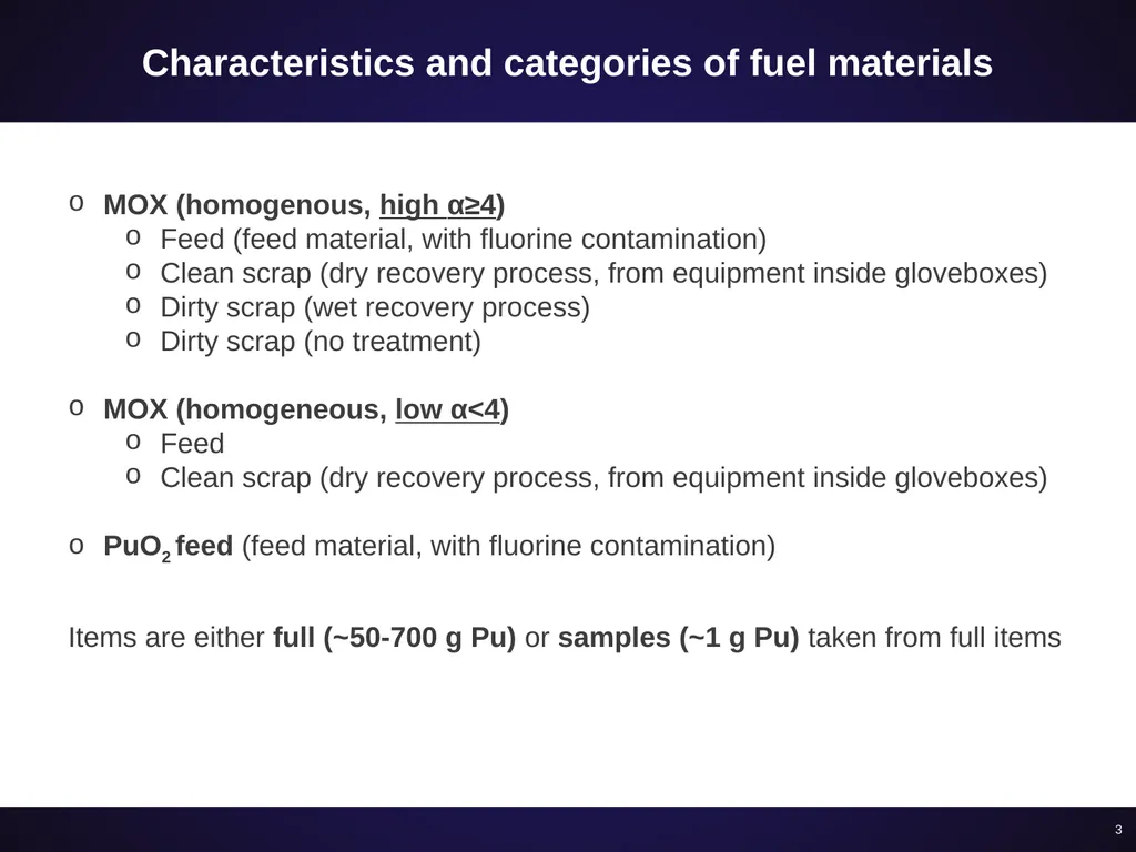 Evaluating high-alpha MOX assay improvements - slide 3 of 12