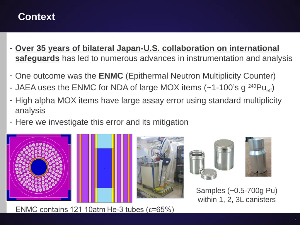 Evaluating high-alpha MOX assay improvements - slide 2 of 12