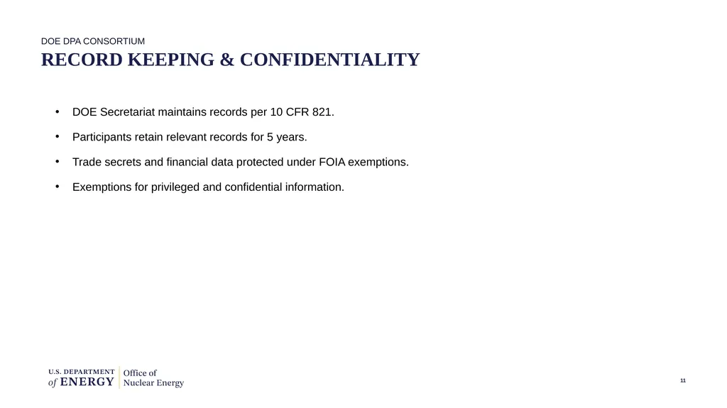 DOE Nuclear Fuel Cycle DPA Consortium First - slide 11 of 28