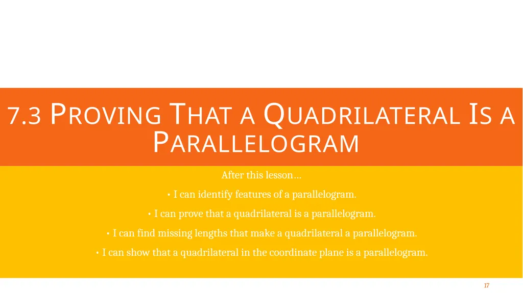 Quadrilaterals and Other Polygons Geometry Chapter - slide 17 of 41