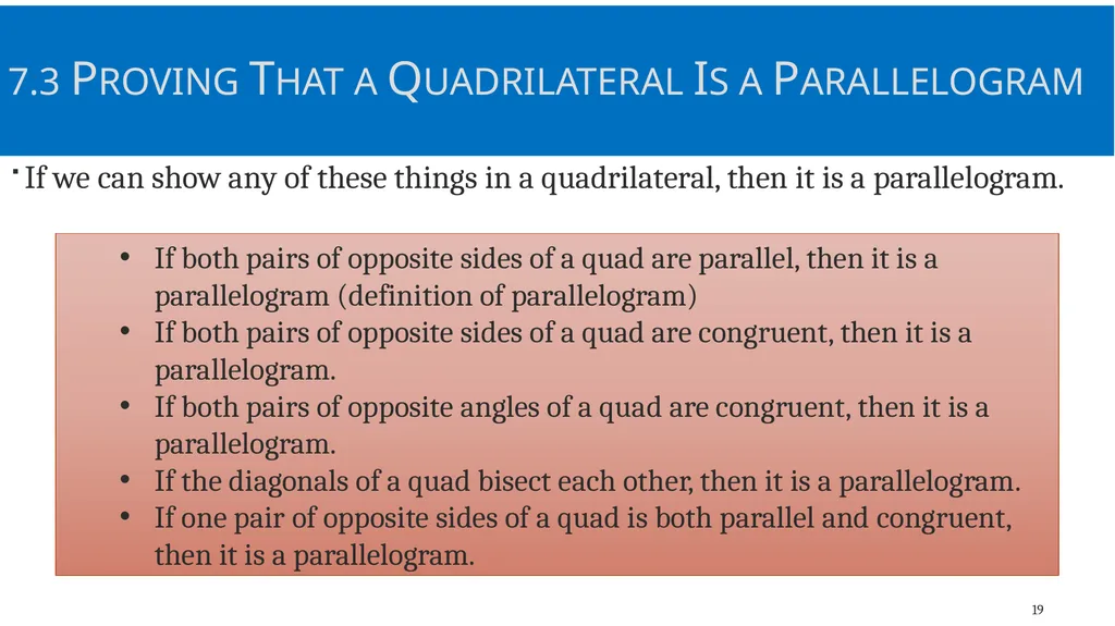 Quadrilaterals and Other Polygons Geometry Chapter - slide 19 of 41