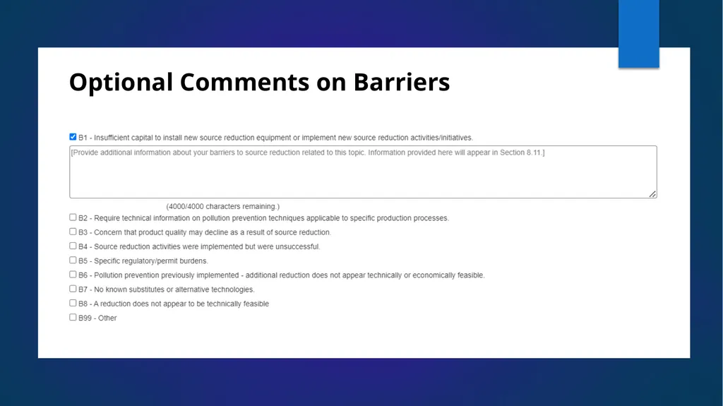 Reporting Source Reduction to the Toxics Release - slide 27 of 36