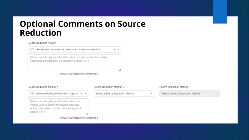 Reporting Source Reduction to the Toxics Release - slide 26 of 36