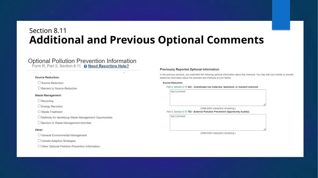 Reporting Source Reduction to the Toxics Release - slide 28 of 36