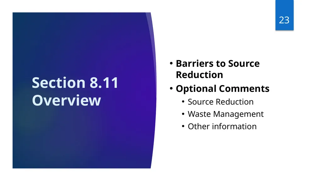 Reporting Source Reduction to the Toxics Release - slide 23 of 36