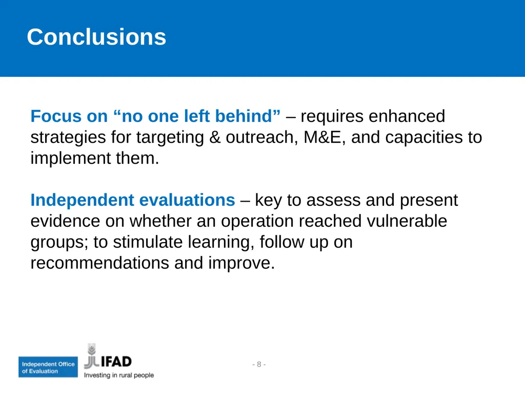 Leaving no one behind: how do IFAD independent - slide 8 of 8