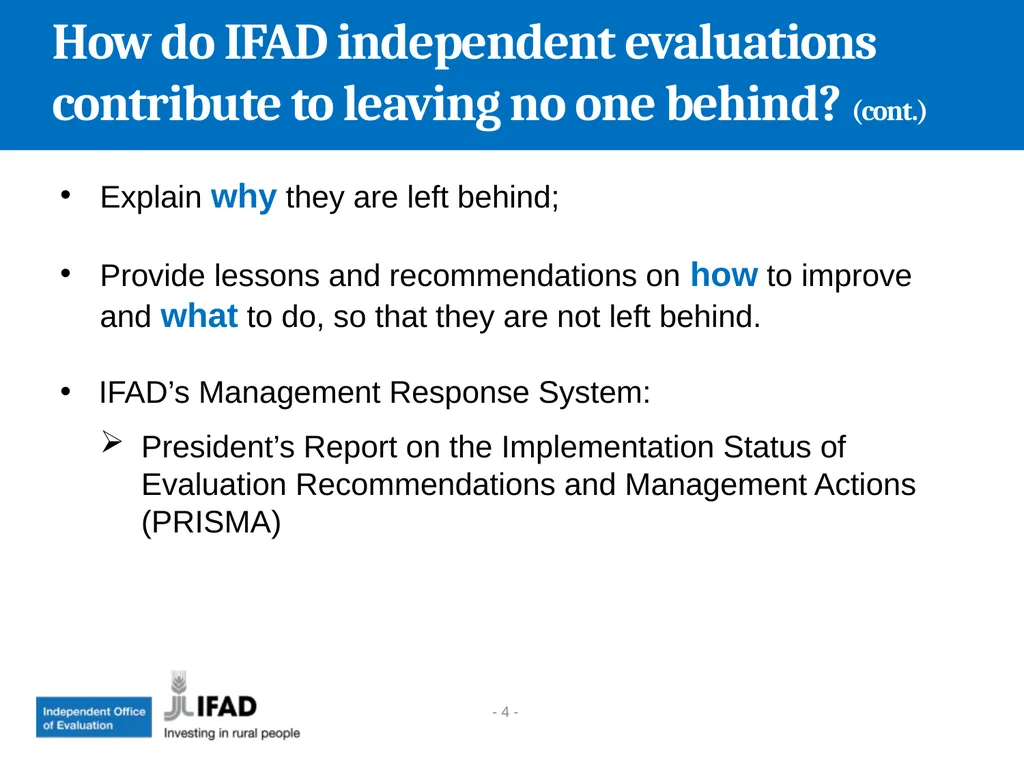 Leaving no one behind: how do IFAD independent - slide 4 of 8