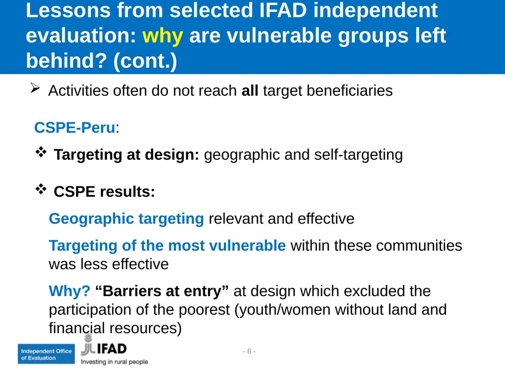 Leaving no one behind: how do IFAD independent - slide 6 of 8