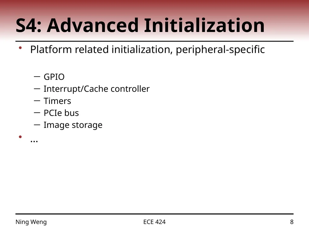 ECE 424 Embedded Systems Design Lecture 11: - slide 8 of 12