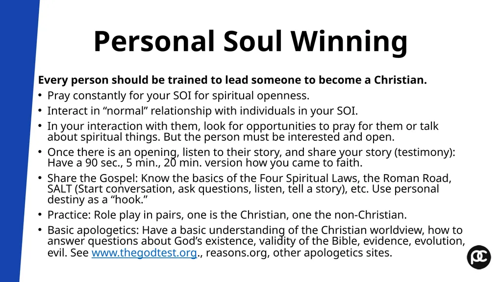 Boot Camp Module 7 Outreach and Enfolding Pastor’s - slide 9 of 15