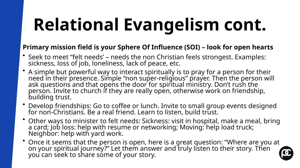Boot Camp Module 7 Outreach and Enfolding Pastor’s - slide 5 of 15