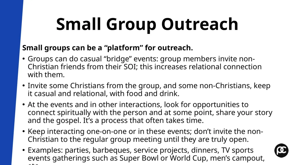 Boot Camp Module 7 Outreach and Enfolding Pastor’s - slide 6 of 15