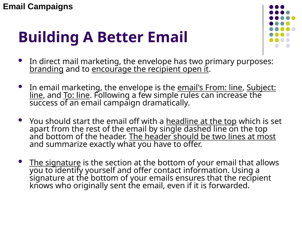 E-MARKETING (INTERNET MARKETING) Chapter – 4 Email - slide 9 of 25