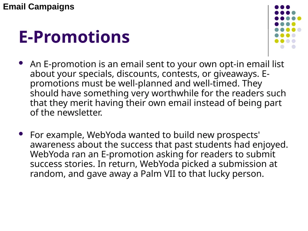 E-MARKETING (INTERNET MARKETING) Chapter – 4 Email - slide 19 of 25