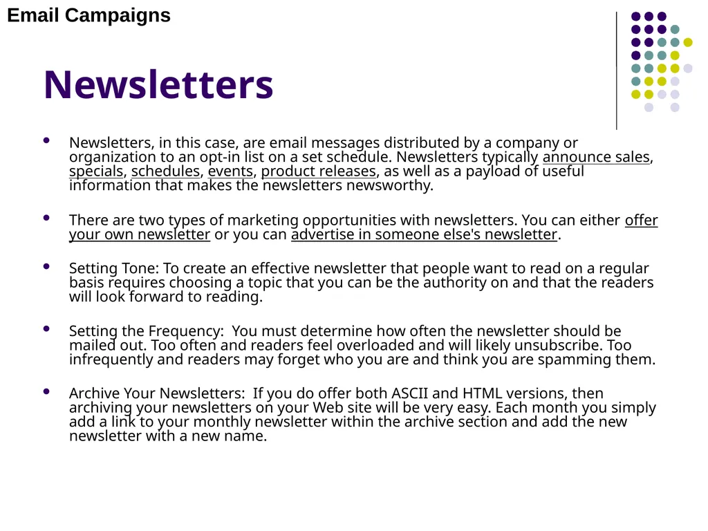 E-MARKETING (INTERNET MARKETING) Chapter – 4 Email - slide 16 of 25
