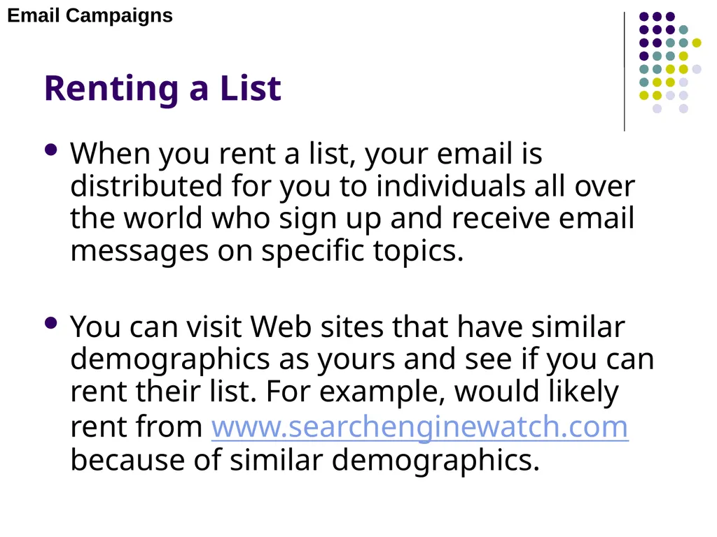 E-MARKETING (INTERNET MARKETING) Chapter – 4 Email - slide 8 of 25