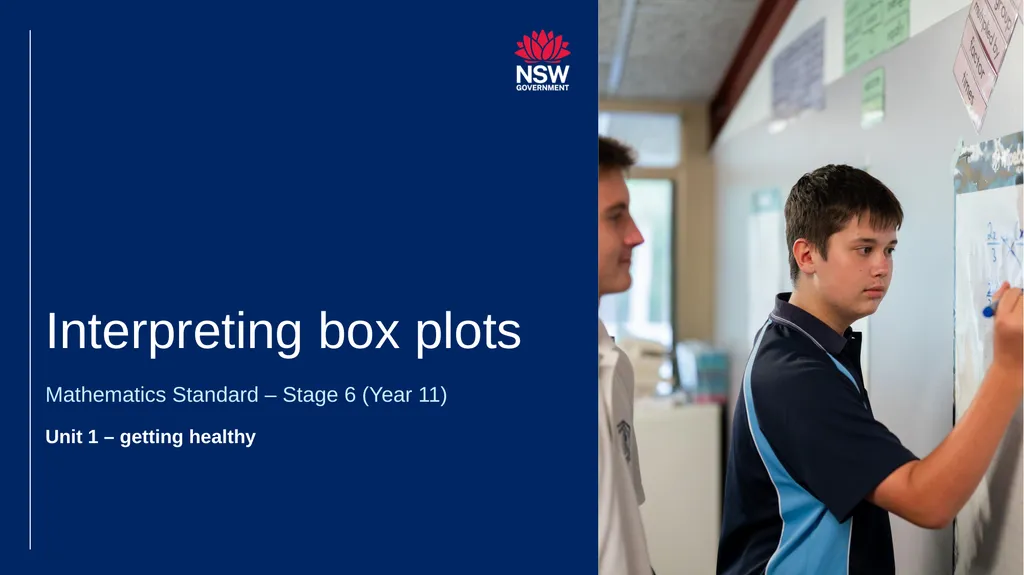 Interpreting box plots Mathematics Standard – - slide 1 of 13