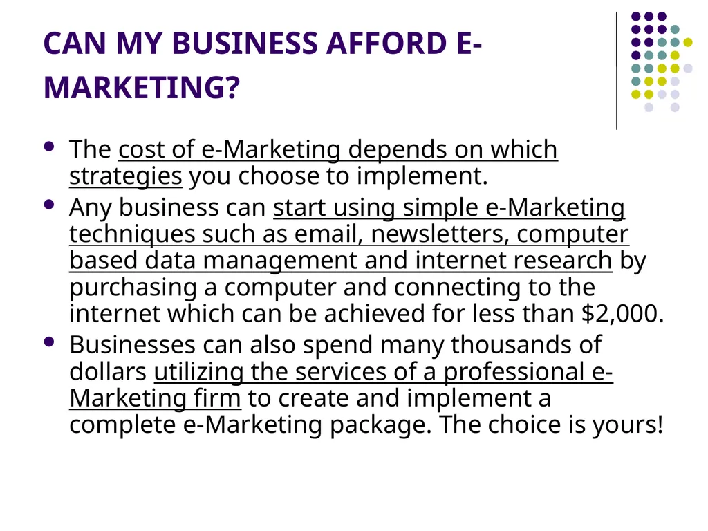 E-MARKETING (INTERNET MARKETING) Chapter – 1 - slide 9 of 10
