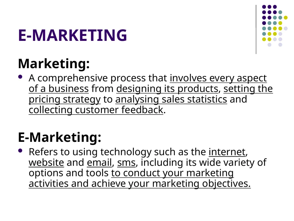 E-MARKETING (INTERNET MARKETING) Chapter – 1 - slide 2 of 10