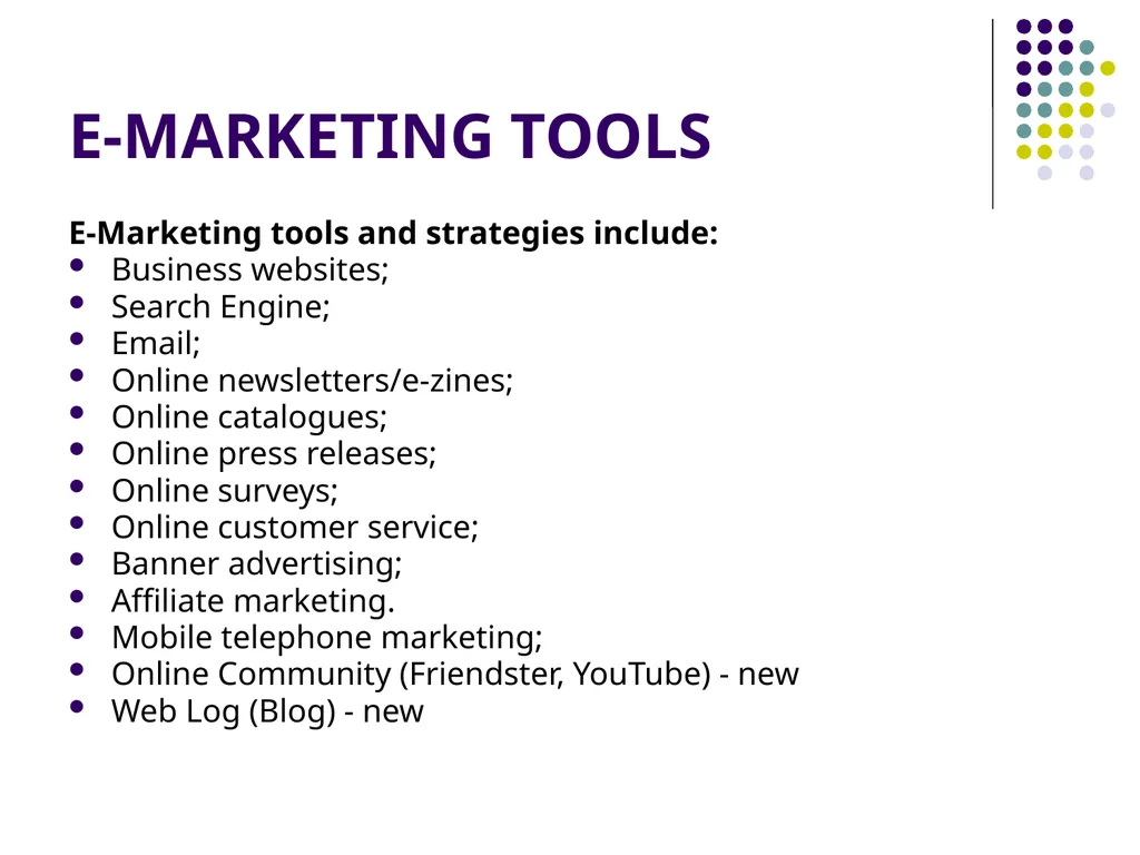 E-MARKETING (INTERNET MARKETING) Chapter – 1 - slide 3 of 10