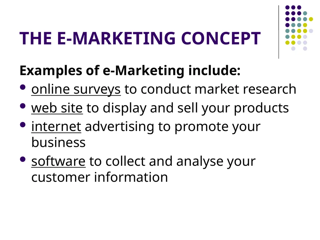E-MARKETING (INTERNET MARKETING) Chapter – 1 - slide 5 of 10