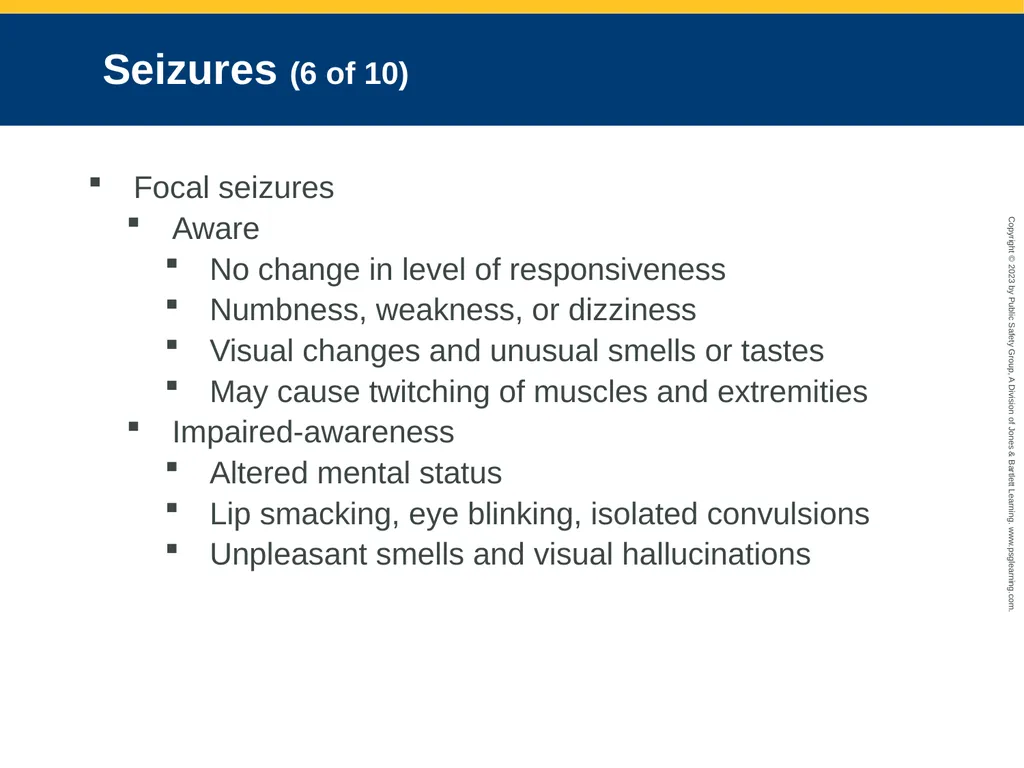 Neurologic Emergencies CHAPTER 19: Focused Lecture - slide 33 of 59