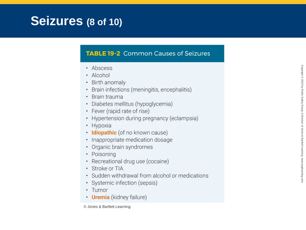 Neurologic Emergencies CHAPTER 19: Focused Lecture - slide 35 of 59