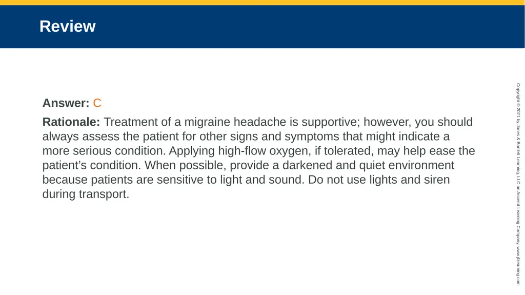 CHAPTER 18 Neurologic Emergencies National EMS - slide 102 of 103
