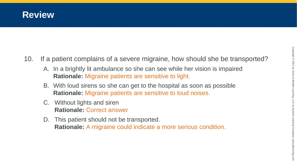 CHAPTER 18 Neurologic Emergencies National EMS - slide 103 of 103