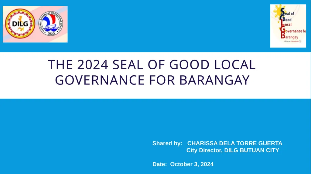 The 2024 Seal of Good Local Governance for - slide 1 of 46