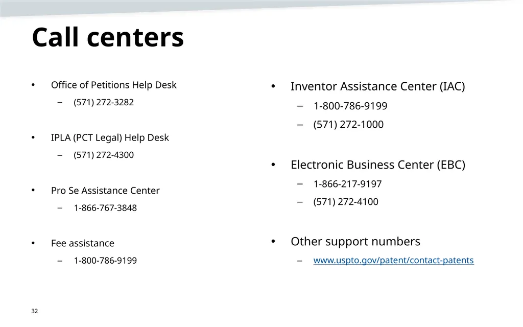 Opening USPTO logo slide USPTO Hour: Updates on - slide 32 of 35