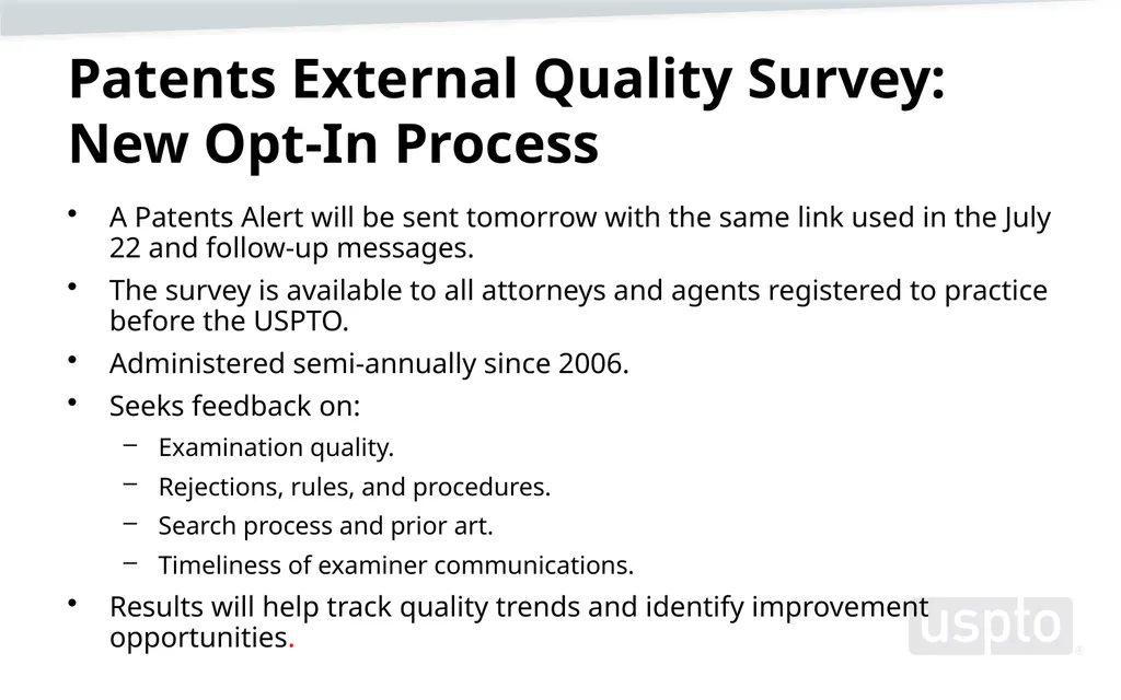 Opening USPTO logo slide USPTO Hour: Updates on - slide 30 of 35