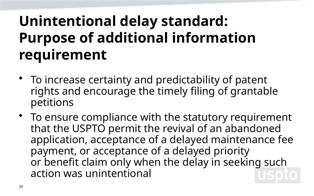 Opening USPTO logo slide USPTO Hour: Updates on - slide 24 of 35