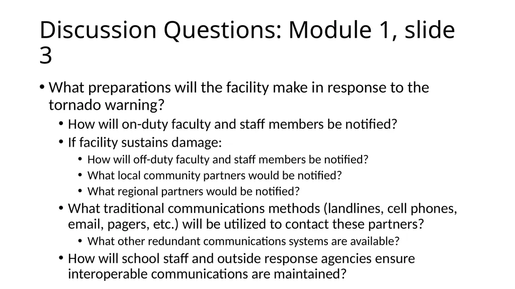 How to use the Tabletop Exercise PowerPoint - slide 26 of 51